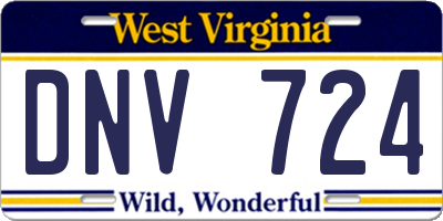 WV license plate DNV724