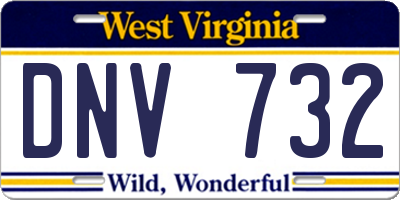 WV license plate DNV732