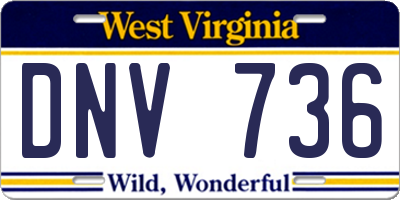 WV license plate DNV736
