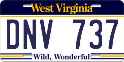 WV license plate DNV737