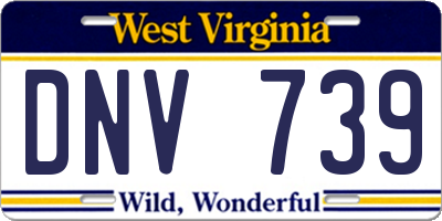 WV license plate DNV739