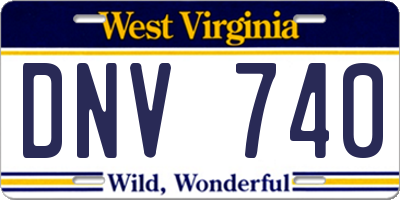WV license plate DNV740