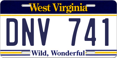 WV license plate DNV741