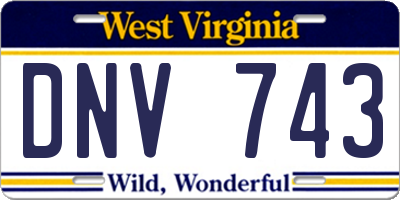 WV license plate DNV743