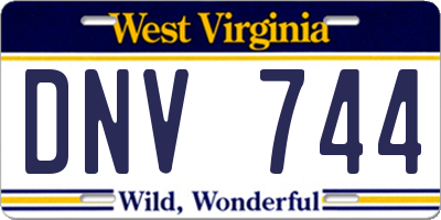WV license plate DNV744