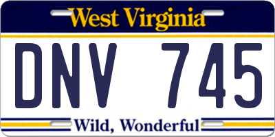 WV license plate DNV745