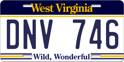 WV license plate DNV746