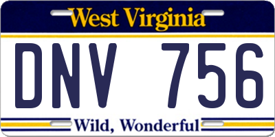 WV license plate DNV756