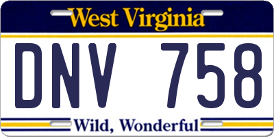 WV license plate DNV758