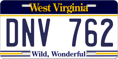 WV license plate DNV762