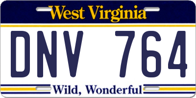 WV license plate DNV764