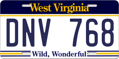 WV license plate DNV768