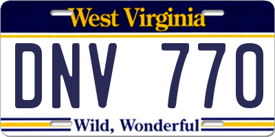 WV license plate DNV770