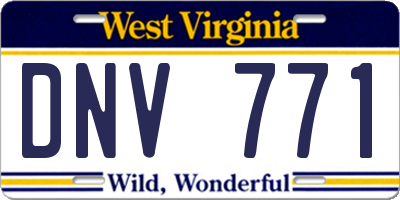 WV license plate DNV771