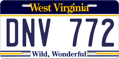 WV license plate DNV772