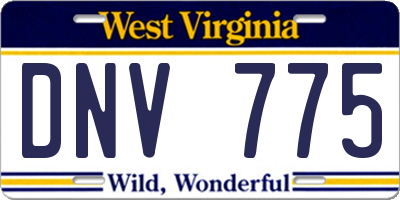 WV license plate DNV775