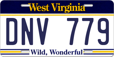 WV license plate DNV779