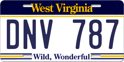 WV license plate DNV787