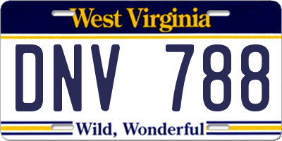 WV license plate DNV788