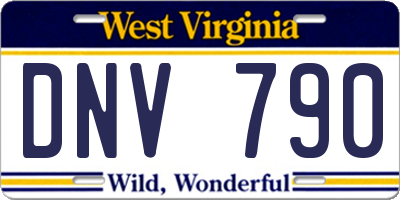WV license plate DNV790