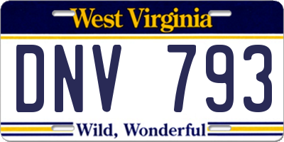WV license plate DNV793