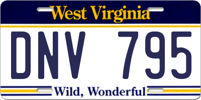 WV license plate DNV795