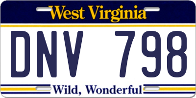 WV license plate DNV798