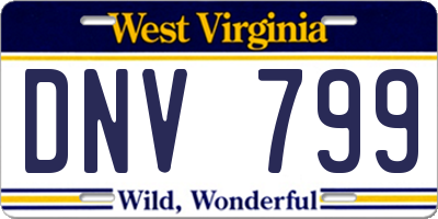 WV license plate DNV799