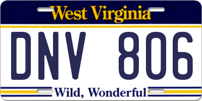 WV license plate DNV806