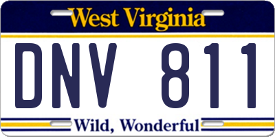 WV license plate DNV811