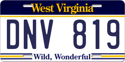 WV license plate DNV819