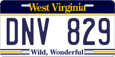 WV license plate DNV829