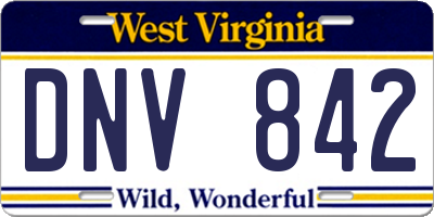 WV license plate DNV842