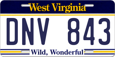 WV license plate DNV843