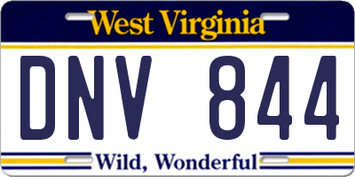 WV license plate DNV844