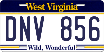 WV license plate DNV856