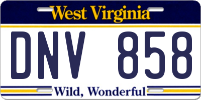 WV license plate DNV858