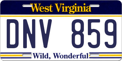 WV license plate DNV859
