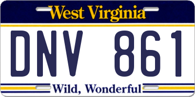 WV license plate DNV861