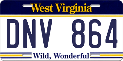 WV license plate DNV864