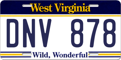 WV license plate DNV878
