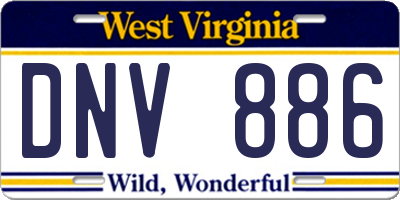 WV license plate DNV886