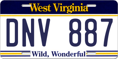 WV license plate DNV887