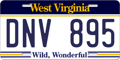 WV license plate DNV895