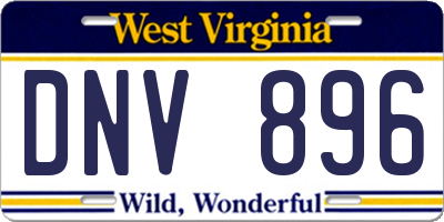 WV license plate DNV896