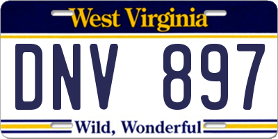 WV license plate DNV897