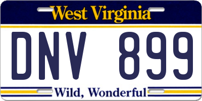 WV license plate DNV899