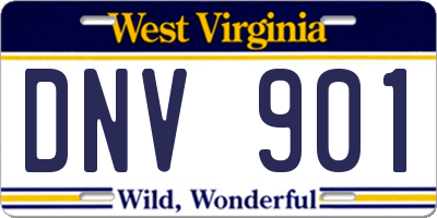 WV license plate DNV901