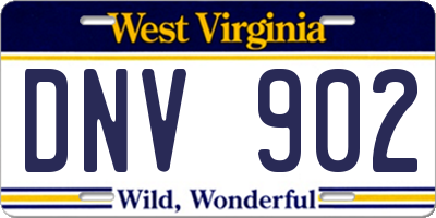 WV license plate DNV902