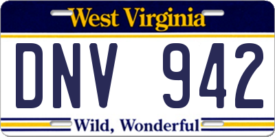 WV license plate DNV942